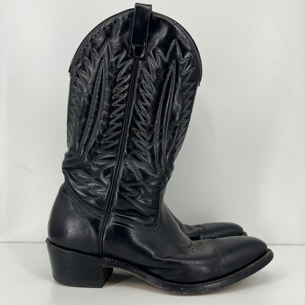 Mason Chippewa Falls Black Leather Western Cowboy Boots Mens 10.5 C Vtg